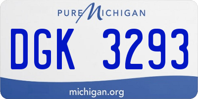 MI license plate DGK3293