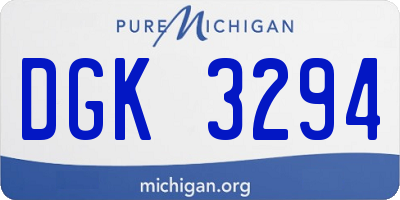 MI license plate DGK3294