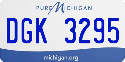 MI license plate DGK3295