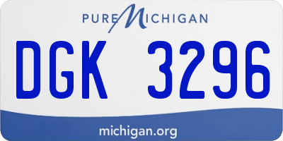 MI license plate DGK3296