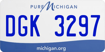 MI license plate DGK3297