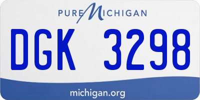 MI license plate DGK3298