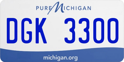 MI license plate DGK3300
