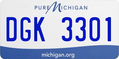 MI license plate DGK3301