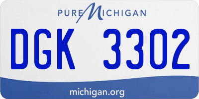 MI license plate DGK3302