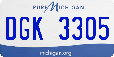 MI license plate DGK3305