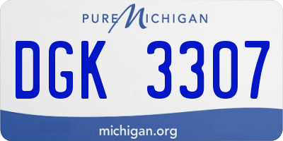 MI license plate DGK3307