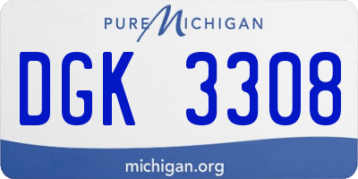 MI license plate DGK3308