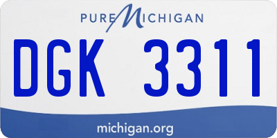 MI license plate DGK3311