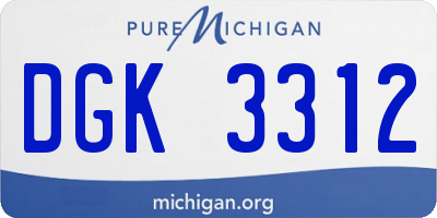 MI license plate DGK3312