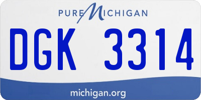 MI license plate DGK3314
