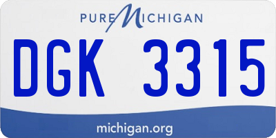 MI license plate DGK3315
