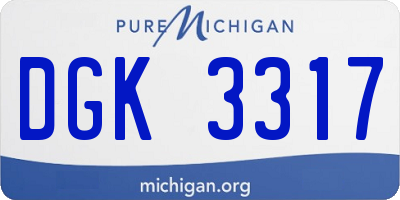 MI license plate DGK3317