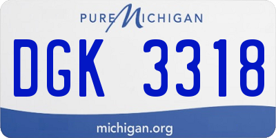 MI license plate DGK3318