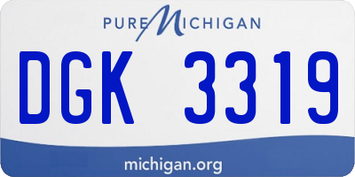 MI license plate DGK3319