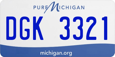 MI license plate DGK3321