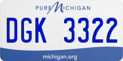 MI license plate DGK3322