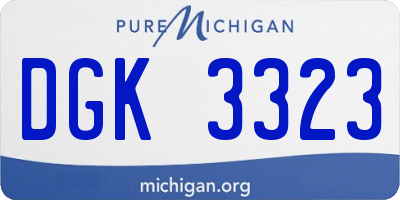 MI license plate DGK3323