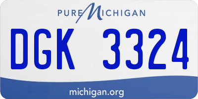 MI license plate DGK3324