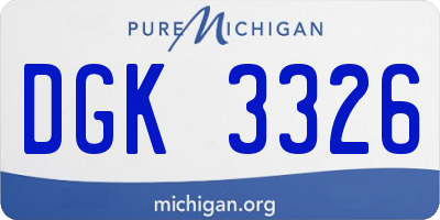 MI license plate DGK3326