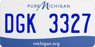 MI license plate DGK3327