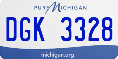 MI license plate DGK3328