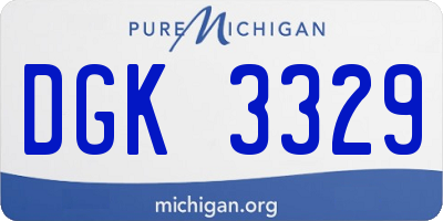 MI license plate DGK3329