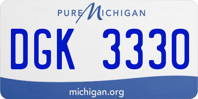 MI license plate DGK3330