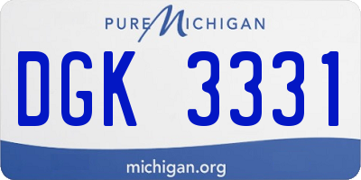 MI license plate DGK3331