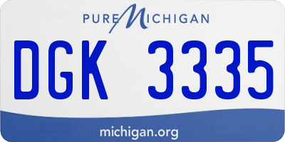 MI license plate DGK3335