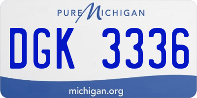 MI license plate DGK3336