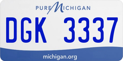 MI license plate DGK3337