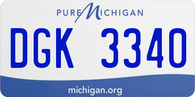 MI license plate DGK3340
