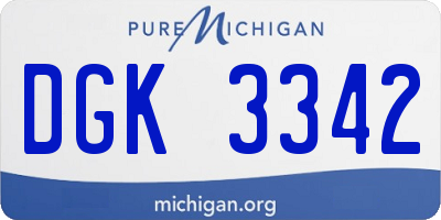 MI license plate DGK3342