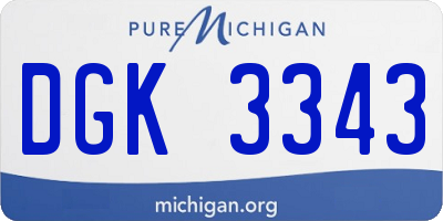 MI license plate DGK3343