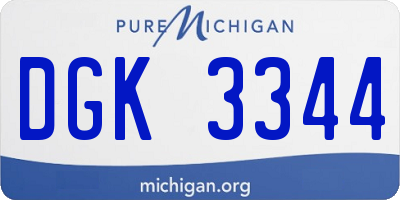 MI license plate DGK3344
