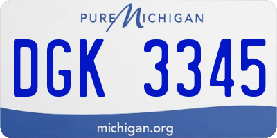 MI license plate DGK3345