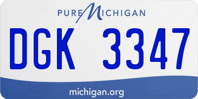 MI license plate DGK3347