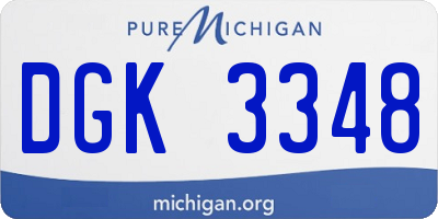 MI license plate DGK3348