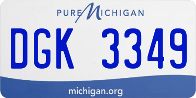 MI license plate DGK3349