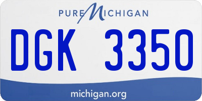 MI license plate DGK3350