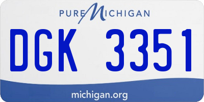 MI license plate DGK3351