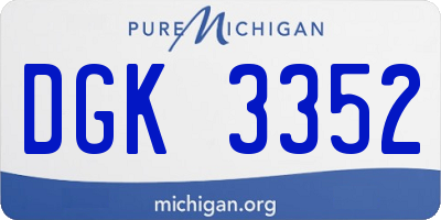 MI license plate DGK3352