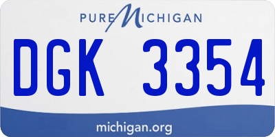 MI license plate DGK3354