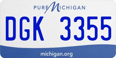 MI license plate DGK3355