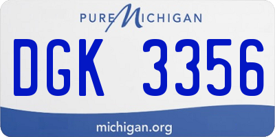 MI license plate DGK3356