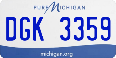 MI license plate DGK3359