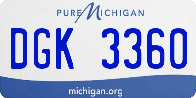 MI license plate DGK3360