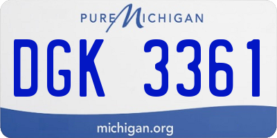 MI license plate DGK3361