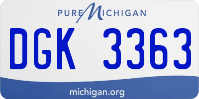 MI license plate DGK3363
